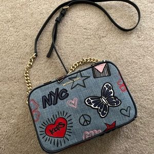 Michael Kors Ginny Medium Embroidered Denim Bag